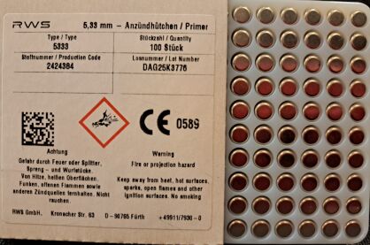 Spłonki 5,33mm RWS Magnum (100 sztuk)